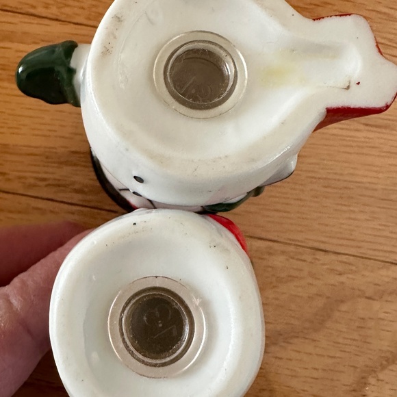 Vtg Halmark Mr and Mrs Snowman Porcelain Christmas Salt & Pepper Shakers 1970s - Picture 4 of 11